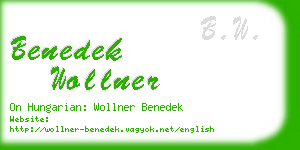 benedek wollner business card